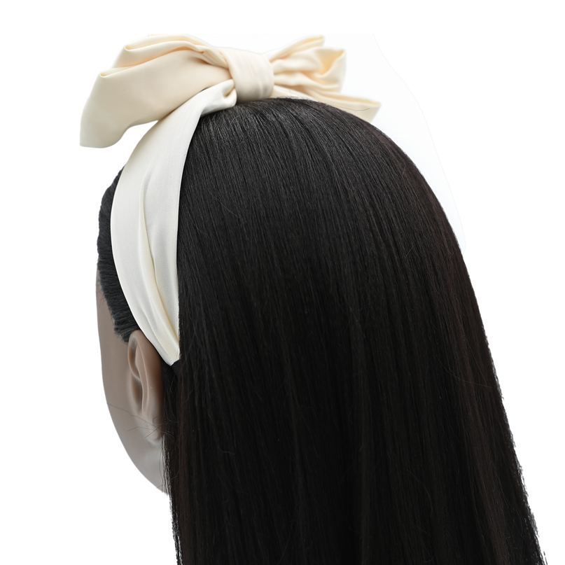 Cream Satin Ribbon Headband