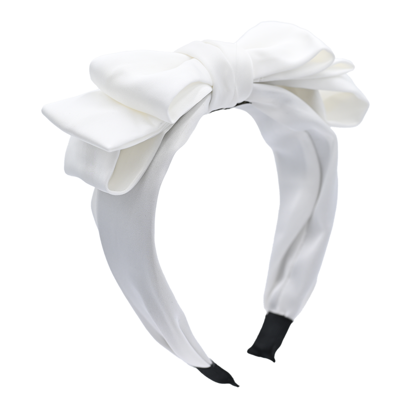 White Satin Ribbon Headband