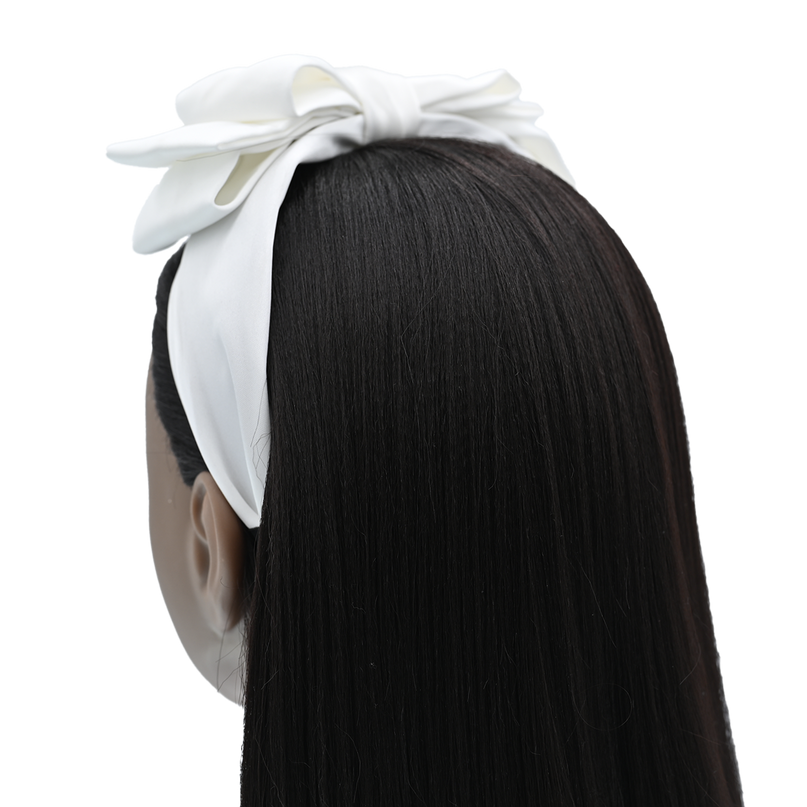 White Satin Ribbon Headband