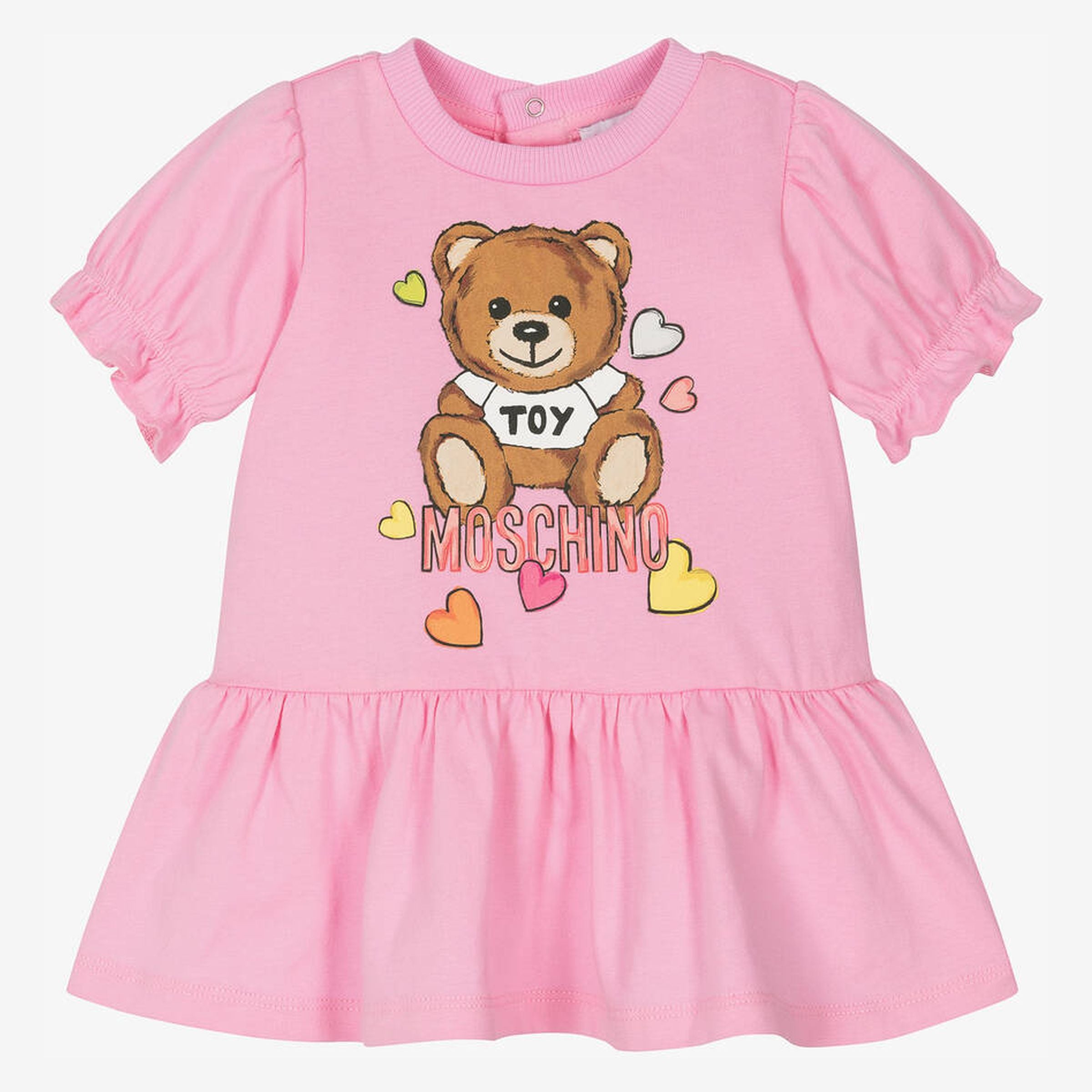Moschino Kids logo-print cotton hoodie - Pink