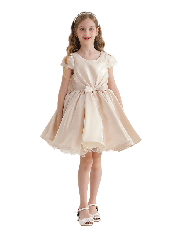 Champagne Bow Short Solera Dress