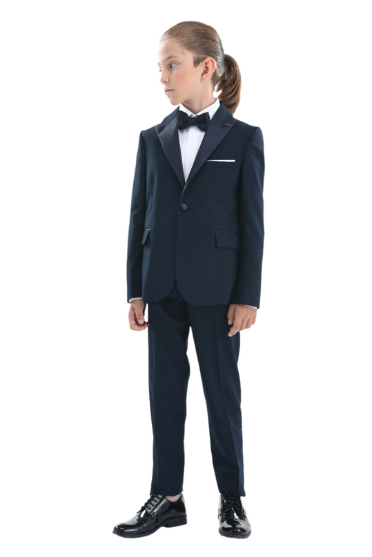 Navy Peak Lapel Suit