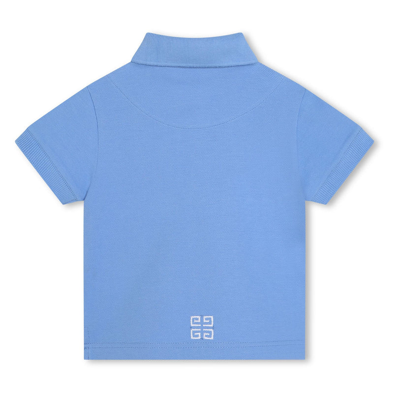 Blue Cotton Polo Shirt