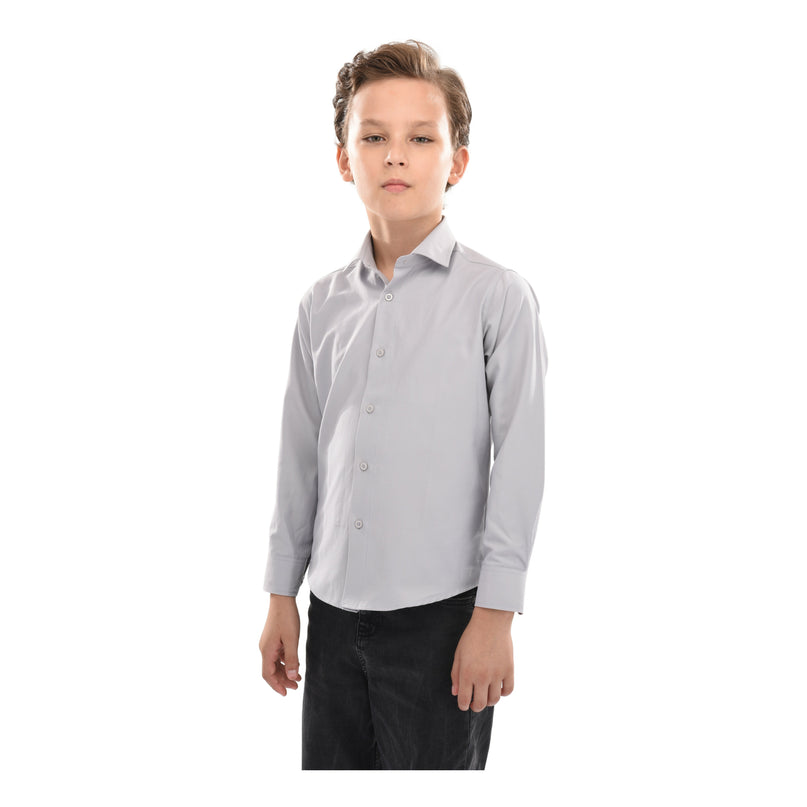 kids-atelier-moustache-kid-boy-baby-gray-solid-dress-shirt-22m03-gray