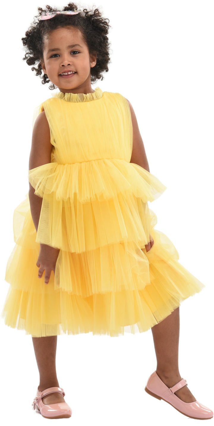 Yellow Farvue Tiered Tulle Dress