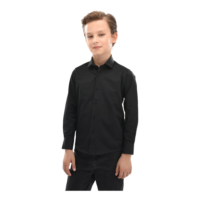 kid-atelier-moustache-kid-boy-baby-black-solid-dress-shirt-22m04-black