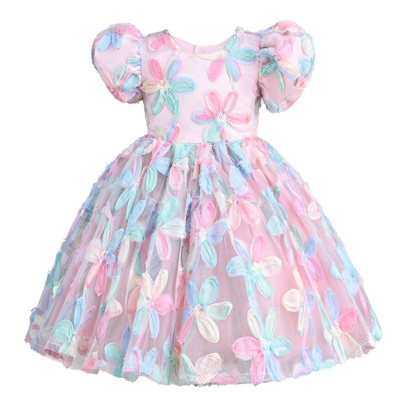 Peach Daisy Party Dress