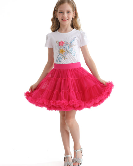 Pink Rouge Bow Tulle Skirt