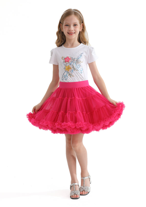 Pink Rouge Bow Tulle Skirt