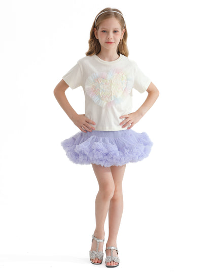 Purple Pastel Bow Tulle Skirt