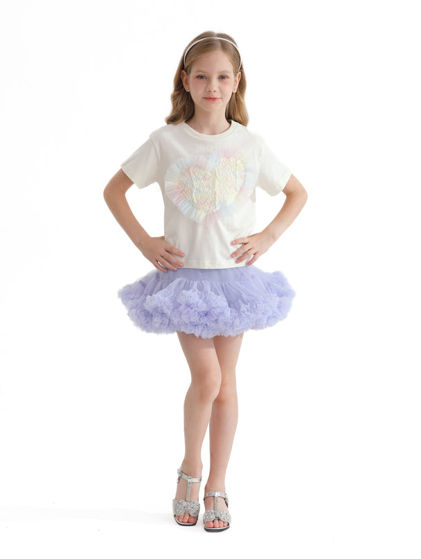 Purple Pastel Bow Tulle Skirt