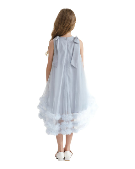 Blue Violeta Sleeveless Ruffle Overlay Dress