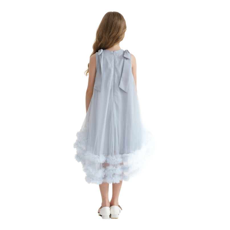 Blue Violeta Sleeveless Ruffle Overlay Dress