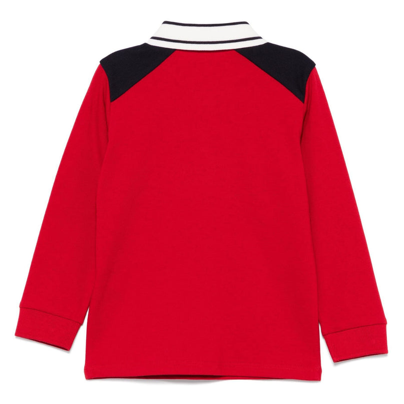 Red Long Sleeve Polo