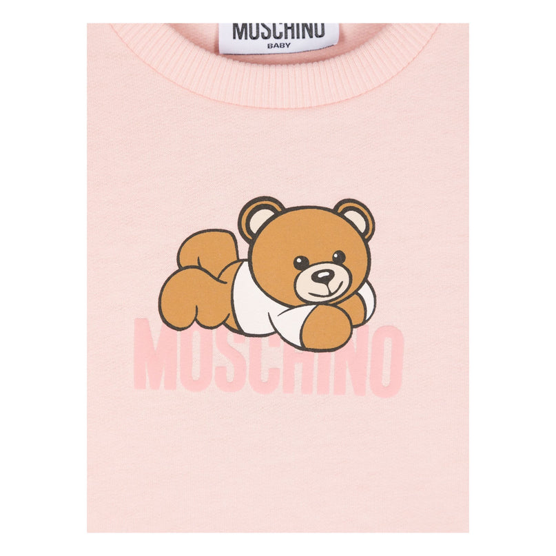 Pink Bear Logo Ruffled Dress