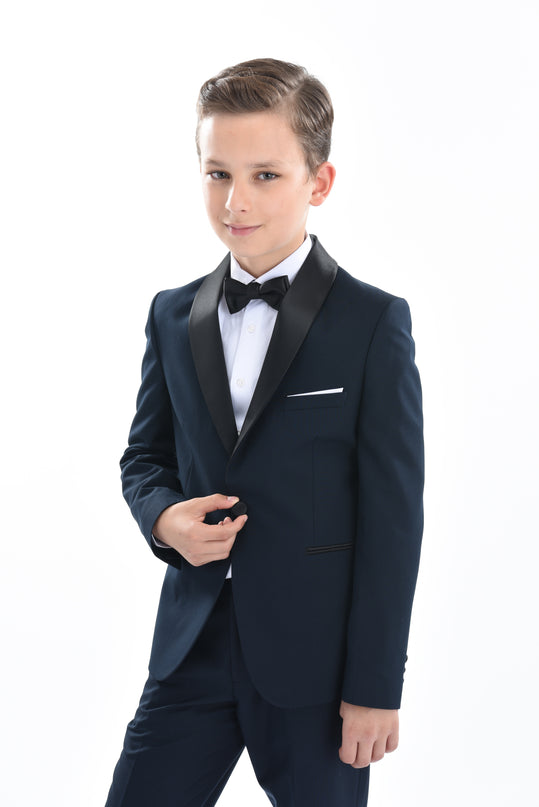 Navy Shawl Lapel Suit