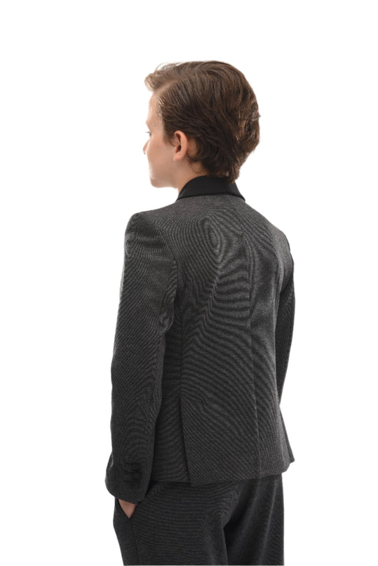 Gray Shawl Lapel Blazer