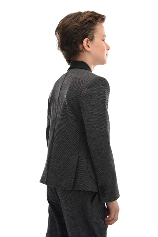 Gray Shawl Lapel Blazer