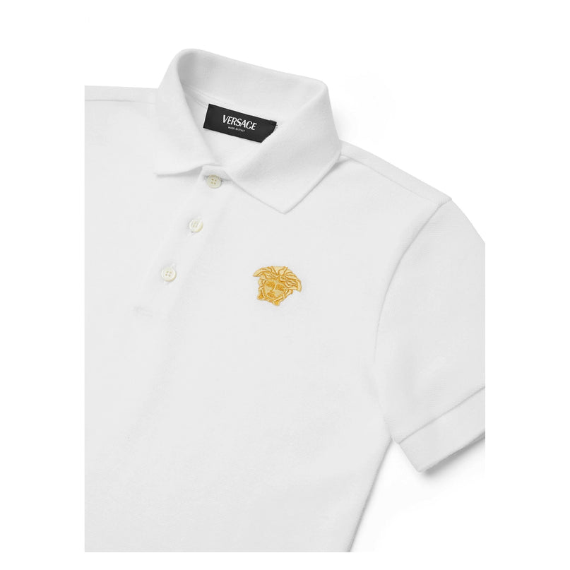 White Logo Polo