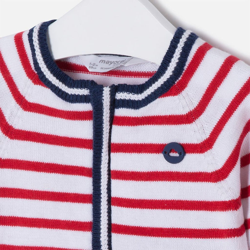 Mayoral Red Stripe Knitting Pullover Cardigan-Sweaters-Mayoral-kids atelier