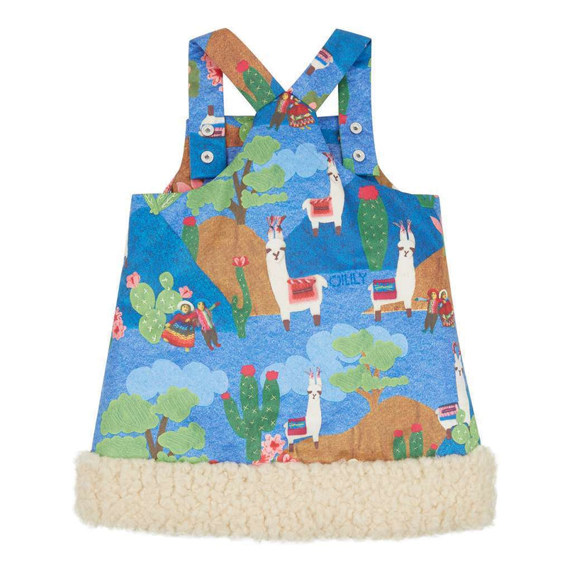 OILILY-Dalai pinafore 53 lama landscape blue-YF18GDR003-53-Default-Oilily-kids atelier