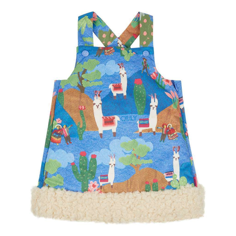 OILILY-Dalai pinafore 53 lama landscape blue-YF18GDR003-53-Default-Oilily-kids atelier