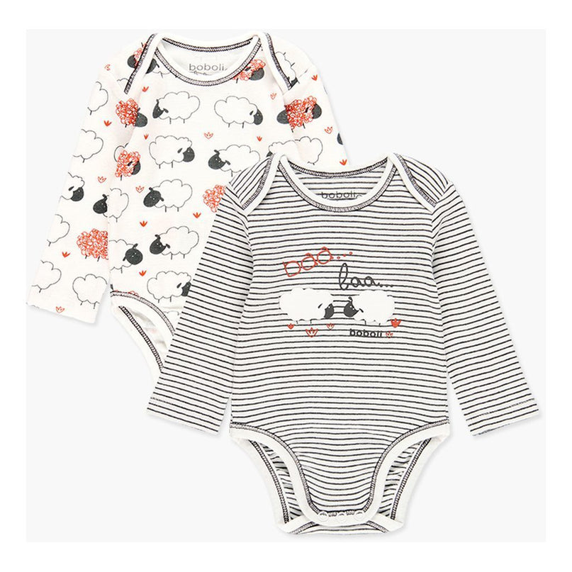 boboli-2-pack-bodysuit baby girl-set-148216-9126 striped black white