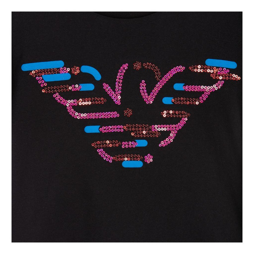 Black Sequin Logo T-shirt