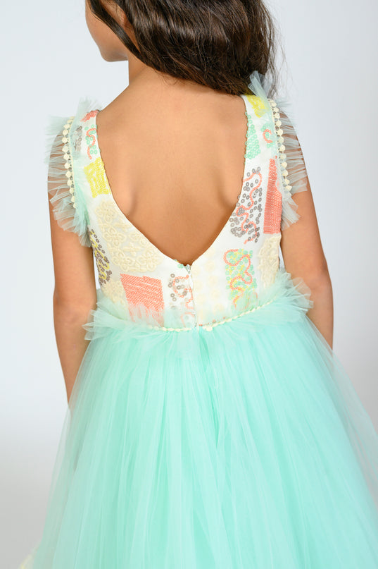 Mint Lynn Embroidered Dress