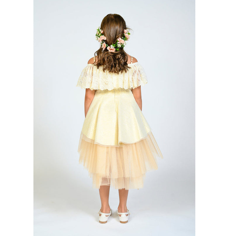 kid girl yellow tulleen dress