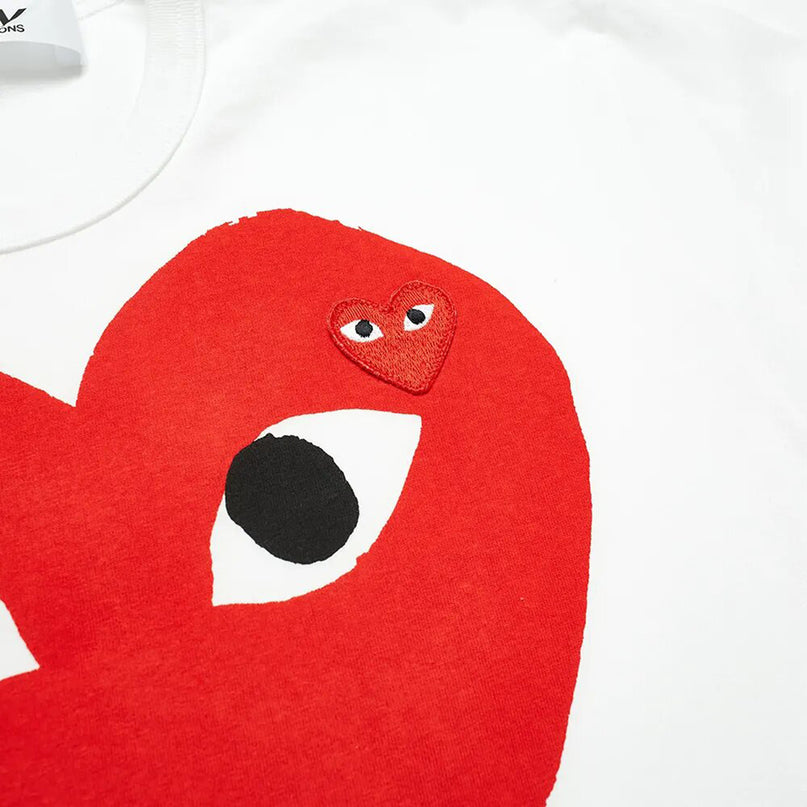 White Double Heart Eyes T-Shirt