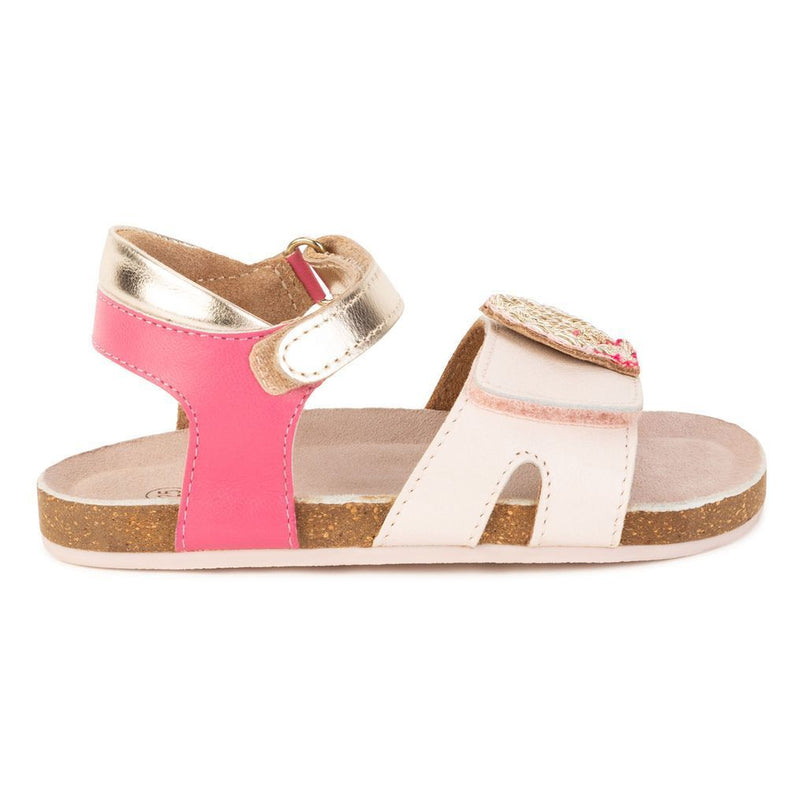 Beige Crown Strap Sandals