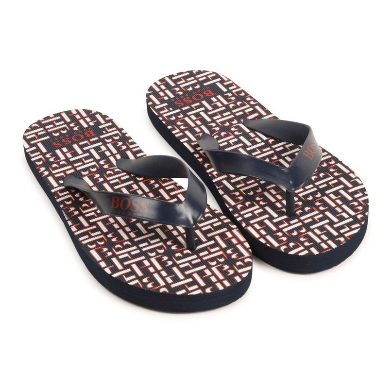 boss-Navy Logo Flip Flop-j29247-849