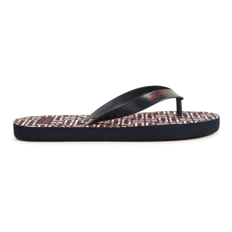 boss-Navy Logo Flip Flop-j29247-849