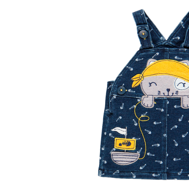 Blue Kitten Pinafore Outfit