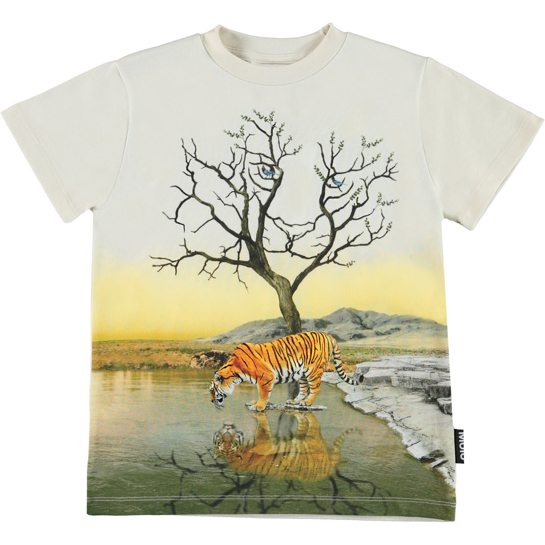 Printed T-shirt - Yellow/Tiger - Kids