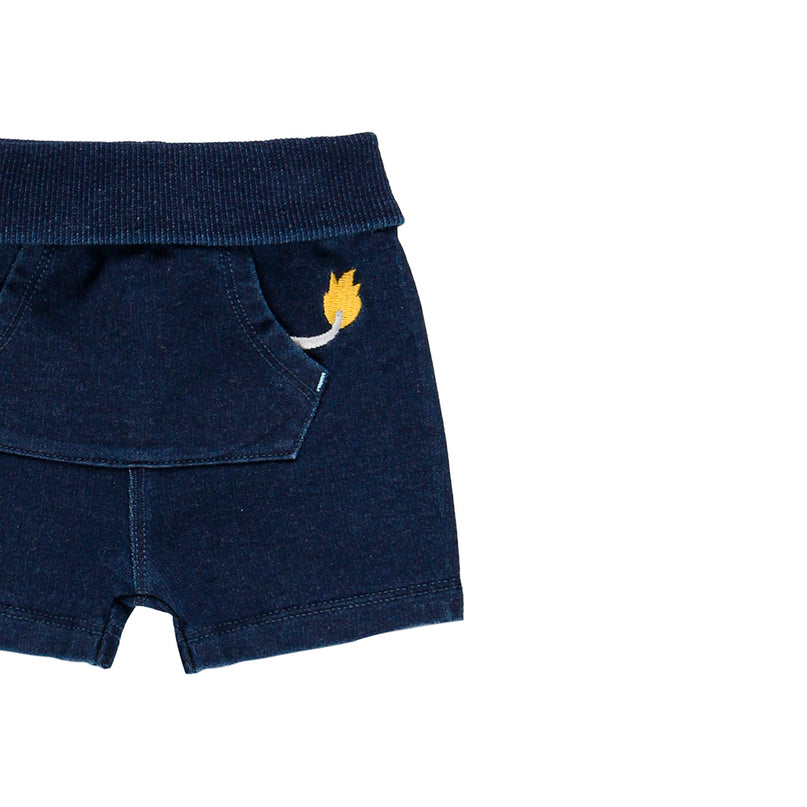 Boboli-BLUE-Fleece bermuda shorts denim for baby boy-134198-BLUE