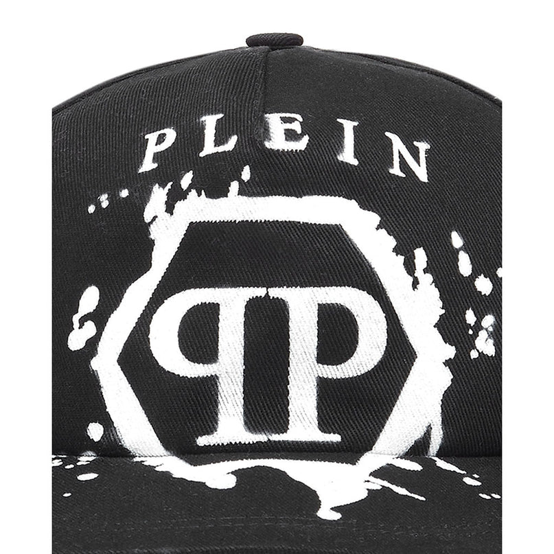 philipp-plein-Black Hexagon Logo Hatt-2ux001-loa04-60100