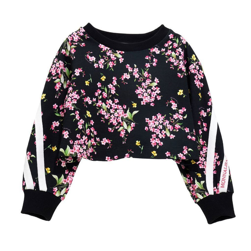 monnalisa-Black Floral Print Sweatshirt-190628-0023-5095_kids atelier  