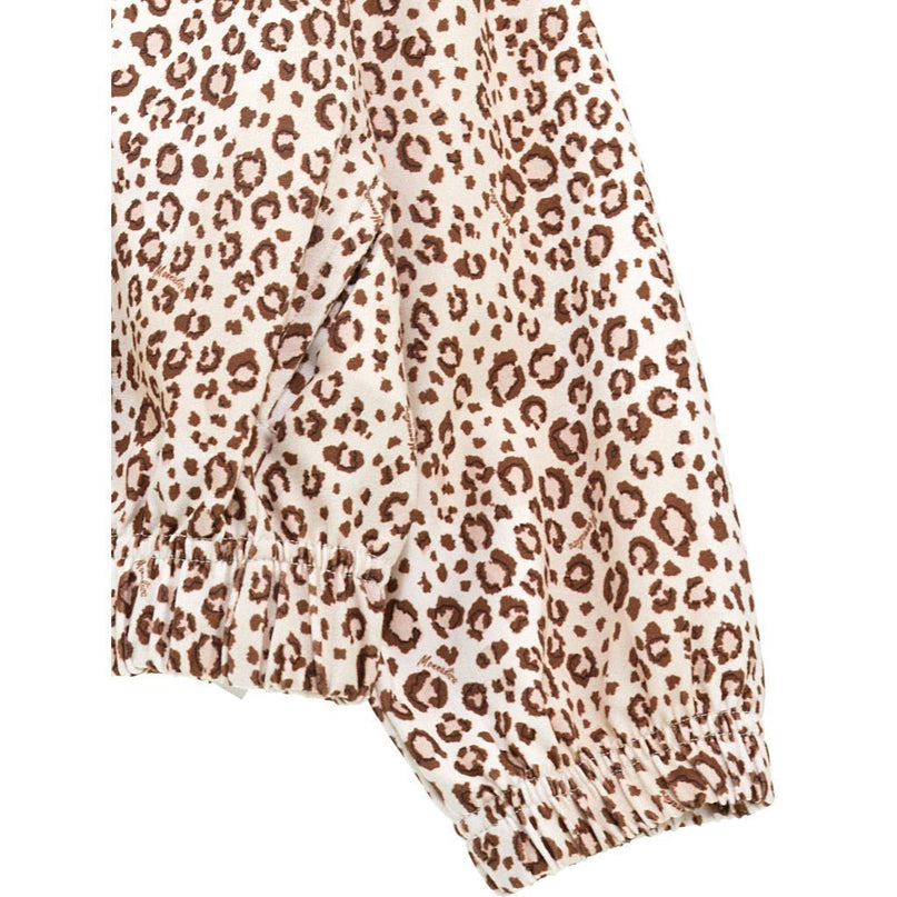 Beige Leopard Print Zip Up