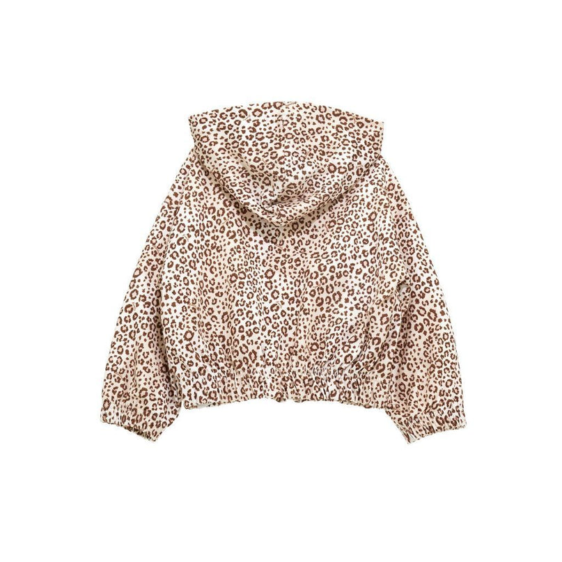 Beige Leopard Print Zip Up