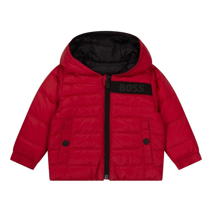 boss-Red & Black Reversible Hooded Puffer Jacket-j06254-99c