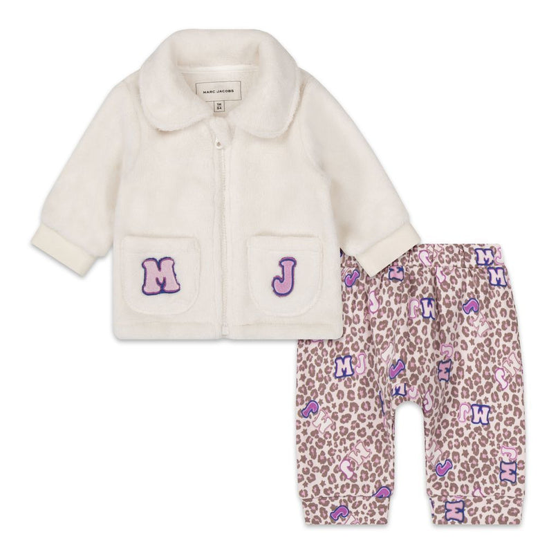 mj-w98154-148-White Cardigan & Pink Trousers Set