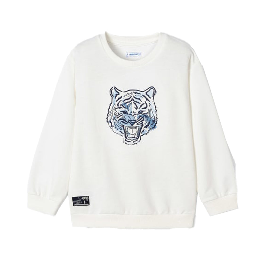 Kenzo Kids Tiger-print crew neck sweatshirt - Blue
