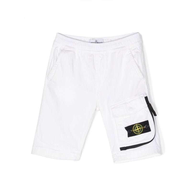 stone-island-7816l0412-v0001-White Logo Shorts