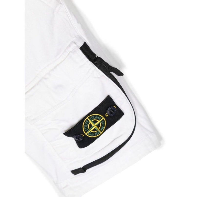 stone-island-7816l0412-v0001-White Logo Shorts