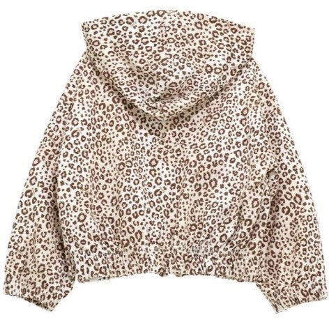 Beige Leopard Print Zip Up