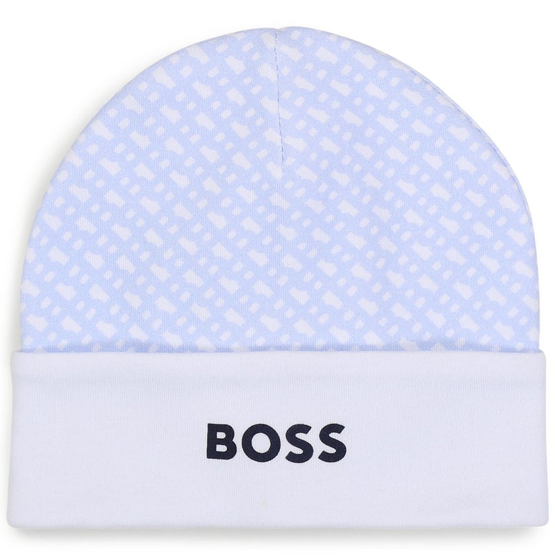 boss-j98394-771-nb-Pale Blue Hat and Booties set