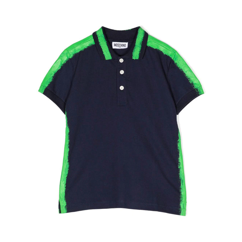 moschino-Navy Blue Logo Polo-hom03y-lfa03-40016