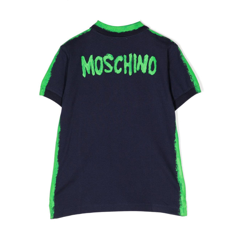 moschino-Navy Blue Logo Polo-hom03y-lfa03-40016